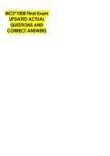 MCS&ast;1000 Final Exam &NewLine;UPDATED ACTUAL &NewLine;QUESTIONS AND &NewLine;CORRECT ANSWERS &NewLine;
