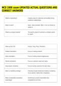 MCS 1000 exam UPDATED ACTUAL QUESTIONS AND &NewLine;CORRECT ANSWERS 