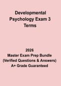Developmental Psychology Exam 3 Terms &ndash; Complete Vocabulary&comma; Key Concepts & Revision Study Guide PDF