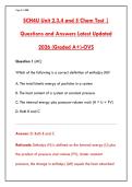SCH4U UNIT 2 EXAM WITH 150&plus; REALISTIC PRACTICE QUESTIONS & DETAILED RATIONALES &lpar;THERMOCHEMISTRY & KINETICS & EQUILIBRIUM&rpar;