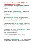 Healthcare Finance MHA 706 Q & As &lpar;Verified Answers&rpar; 2026