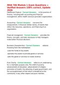 MHA 706 Module 1 Exam Questions &plus; Verified Answers 100- correct&comma; Update 2026&period;