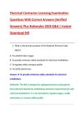Electrical Contractor Licensing Examination &NewLine;Questions With Correct Answers &lpar;Verified &NewLine;Answers&rpar; Plus Rationales 2026 Q&A &vert; Instant &NewLine;Download Pdf 