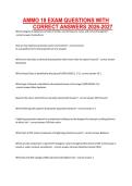 AMMO 18 EXAM QUESTIONS WITH CORRECT ANSWERS 2026-2027