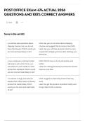 POST OFFICE EXAM 474 ACTUAL 2026 QUESTIONS AND 100&percnt; CORRECT ANSWERS