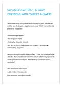 Nurs 3016 CHAPTERS 1-12 EXAM QUESTIONS WITH CORRECT ANSWERS