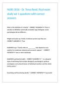 NURS 3016 - Dr&period; Treva Reed&comma; final exam study set 1 questions with correct answers 