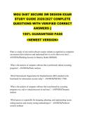 WGU D487 SECURE SW DESIGN EXAM &NewLine;STUDY GUIDE 2026&sol;2027 COMPLETE &NewLine;QUESTIONS WITH VERIFIED CORRECT &NewLine;ANSWERS &vert;&vert; &NewLine;100&percnt; GUARANTEED PASS &NewLine;<NEWEST VERSION> 