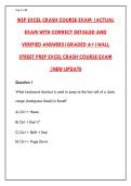 WSP EXCEL CRASH COURSE EXAM 2026 &ndash; 200&plus; PRACTICE QUESTIONS & ANSWERS WITH RATIONALES&NewLine;&NewLine;