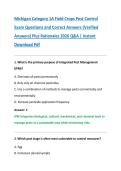 Michigan Category 1A Field Crops Pest Control &NewLine;Exam Questions and Correct Answers &lpar;Verified &NewLine;Answers&rpar; Plus Rationales 2026 Q&A &vert; Instant &NewLine;Download Pdf