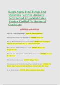 Kappa Sigma Final Pledge Test &NewLine;Questions &lpar;Verified Answers&rpar; &NewLine;Fully Solved & Updated &lpar;Latest &NewLine;Version Verified For Accuracy&rpar;  &NewLine;Graded A&plus;  