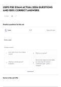 USPS PSE EXAM ACTUAL 2026 QUESTIONS AND 100&percnt; CORRECT ANSWERS