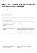 USPS CLERK TEST OK ACTUAL 2026 QUESTIONS AND 100&percnt; CORRECT ANSWERS