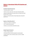 Midterm 1 International Politics NYU Questions and Answers&vert; 2026&sol;27 Updated