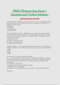 NR293 Pharmacology Exam 1 &NewLine;Questions and Verified Solutions&period;&NewLine;Graded A&plus;