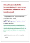 Utility System Operator Certification &NewLine;Examination Questions With Correct Answers &NewLine;&lpar;Verified Answers&rpar; Plus Rationales 2026 Q&A &vert; &NewLine;Instant Download Pdf 