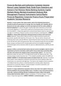 Financial Markets and Institutions Complete Solution Manual Latest Updated Study Guide Exam Questions and Answers Full Revision Notes Banking Systems Capital Markets Money Markets Investment Analysis Risk Management Financial Instruments Central Banks Fin