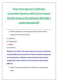 Power Plant Operator Certification &NewLine;Examination Questions With Correct Answers &NewLine;&lpar;Verified Answers&rpar; Plus Rationales 2026 Q&A &vert; &NewLine;Instant Download Pdf 