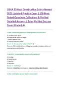 OSHA 30-Hour Construction Safety Newest &NewLine;2026 Updated Practice Exam &vert; 100 Most &NewLine;Tested Questions Collections & Verified &NewLine;Detailed Answers &vert; Tutor Verified Success &NewLine;Exam&rpar; Graded A&plus;  