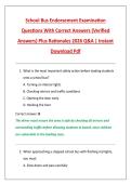 School Bus Endorsement Examination &NewLine;Questions With Correct Answers &lpar;Verified &NewLine;Answers&rpar; Plus Rationales 2026 Q&A &vert; Instant &NewLine;Download Pdf 