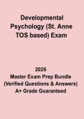 Developmental Psychology &lpar;St&period; Anne TOS Based&rpar; Exam &ndash; Complete Revision Notes & Practice Questions PDF