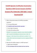 Forklift Operator Certification Examination &NewLine;Questions With Correct Answers &lpar;Verified &NewLine;Answers&rpar; Plus Rationales 2026 Q&A &vert; Instant &NewLine;Download Pdf 