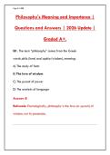 PHILOSOPHY FINAL EXAM &vert; 200 QUESTIONS &plus; RATIONALES &vert; INTRODUCTION TO PHILOSOPHY PRACTICE TEST&NewLine;&NewLine;