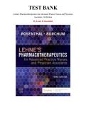 Test Bank for Lehne's Pharmacotherapeutics for Advanced Practice Nurses and Physician Assistants&comma; 3rd Edition by Laura D&period; Rosenthal&comma; Chapter 1-92 &vert; All Chapters
