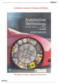 Test Bank for Automotive Technology&colon; Principles&comma; Diagnosis&comma; and Service &lpar;6th Edition&rpar;James D&period; Halderman &vert; A&plus; Rated Study Resource &vert; Full Chapter Coverage &vert; Graded A&plus;