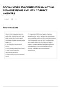 SOCIAL WORK 238 CONTENT EXAM ACTUAL 2026 QUESTIONS AND 100&percnt; CORRECT ANSWERS