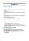 Samenvatting - Digitaal Adverteren &lpar;YC1164&rpar; - HUBSPOT 'Digital Advertising'