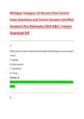 Michigan Category 1D Nursery Pest Control &NewLine;Exam Questions and Correct Answers &lpar;Verified &NewLine;Answers&rpar; Plus Rationales 2026 Q&A &vert; Instant &NewLine;Download Pdf