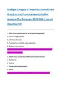 Michigan Category 2 Forest Pest Control Exam&NewLine;Questions and Correct Answers &lpar;Verified &NewLine;Answers&rpar; Plus Rationales 2026 Q&A &vert; Instant &NewLine;Download Pdf