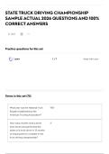STATE TRUCK DRIVING CHAMPIONSHIP SAMPLE ACTUAL 2026 QUESTIONS AND 100&percnt; CORRECT ANSWERS