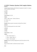 AC-HPAT Chemistry Questions With Complete Solutions