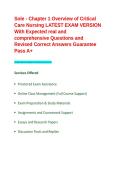 Sole - Chapter 1 Overview of Critical Care Nursing LATEST EXAM VERSION With Expected real and comprehensive Questions and Revised Correct Answers Guarantee Pass A&plus;&period;