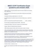 NNCC CCHT Certification Exam Questions & Answers 2024&ndash;2026 &vert; Complete Certified Clinical Hemodialysis Technician Study Guide &vert; Dialysis Technician Exam Prep &vert; Hemodialysis&comma; Vascular Access&comma; AAMI&comma; KDOQI & Patient Safety Review