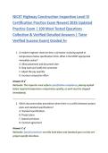 NICET Highway Construction Inspection Level IV &NewLine;Certification Practice Exam Newest 2026 Updated &NewLine;Practice Exam &vert; 100 Most Tested Questions &NewLine;Collection & Verified Detailed Answers &vert; Tutor &NewLine;Verified Success Exam&rpar; Graded A&plus; 