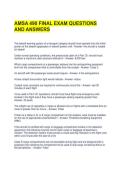 AMSA 490 FINAL EXAM QUESTIONS AND ANSWERS 