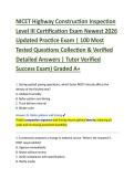 NICET Highway Construction Inspection &NewLine;Level III Certification Exam Newest 2026 &NewLine;Updated Practice Exam &vert; 100 Most &NewLine;Tested Questions Collection & Verified &NewLine;Detailed Answers &vert; Tutor Verified &NewLine;Success Exam&rpar; Graded A&plus;