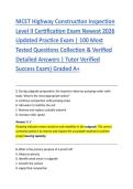 NICET Highway Construction Inspection &NewLine;Level II Certification Exam Newest 2026 &NewLine;Updated Practice Exam &vert; 100 Most &NewLine;Tested Questions Collection & Verified &NewLine;Detailed Answers &vert; Tutor Verified &NewLine;Success Exam&rpar; Graded A&plus;