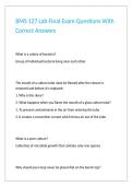 BMS 127 Lab Final Exam Questions With Correct Answers 