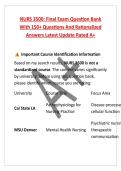 NURS 3500&colon; Final Exam Question Bank With 150&plus; Questions And Rationalized Answers Latest Update Rated A&plus;