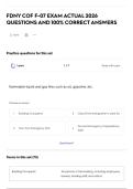 FDNY COF F-07 EXAM ACTUAL 2026 QUESTIONS AND 100&percnt; CORRECT ANSWERS