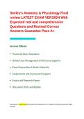 Seeley-s Anatomy & Physiology Final review LATEST EXAM VERSION With Expected real and comprehensive Questions and Revised Correct Answers Guarantee Pass A&plus;&period;