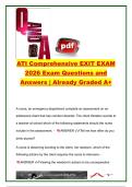 ATI Comprehensive Exit Exam 2026 &ndash; Nursing Practice Questions & Answer Guide &vert; Medical-Surgical&comma; Pharmacology&comma; Maternal-Newborn&comma; Pediatrics&comma; Mental Health & NCLEX Review