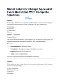 NASM Behavior Change Specialist Exam Questions With Complete Solutions&period;