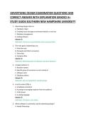 ADVERTISING DESIGN EXAMINATION QUESTIONS AND &NewLine;CORRECT ANSWER WITH EXPLANATION GRADED A&plus; &NewLine;STUDY GUIDE 