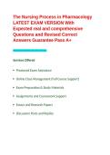 The Nursing Process in Pharmacology 2LATEST EXAM VERSION With Expected real and comprehensive Questions and Revised Correct Answers Guarantee Pass A&plus;&period;