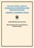 PSAT & SAT WORDS &vert; COMPLETE VOCABULARY LIST&comma; DEFINITIONS & EXAM PREP STUDY GUIDE 2026